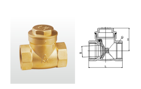 埃美柯阀门黄铜止回阀结构图