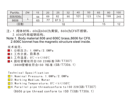 埃美柯阀门黄铜过滤器外形链接尺寸