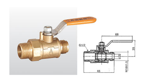 埃美柯黄铜外螺纹球阀结构图
