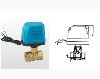 埃美柯黄铜电动球阀结构图