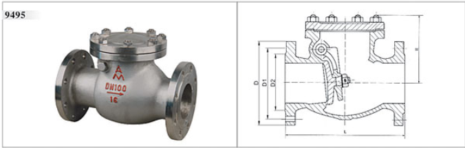 埃美柯铸钢法兰止回阀结构图