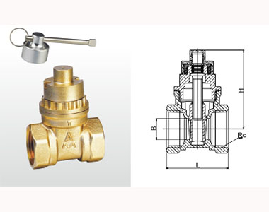埃美柯黄铜磁性带锁闸阀结构图