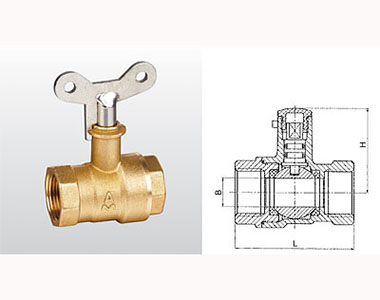埃美柯黄铜带锁球阀结构图