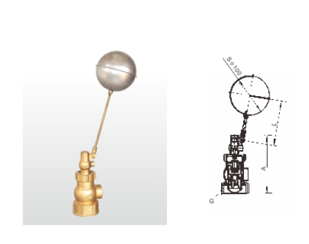 埃美柯黄铜丝口浮球阀结构图