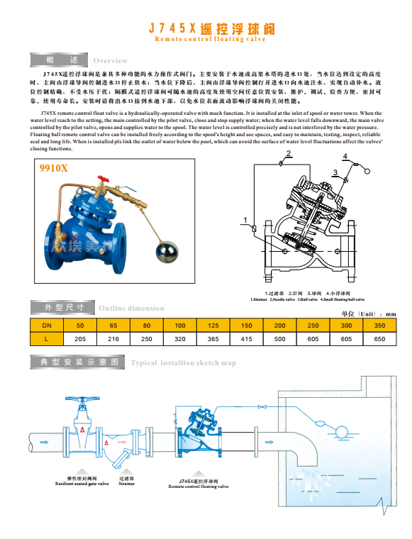 埃美柯遥控浮球阀参数图